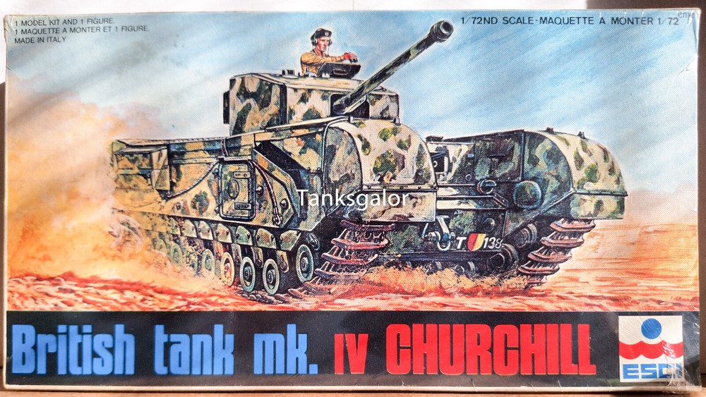 Esci 1/72 Kit # 8043 WWII British Tank Churchill Mk. IV – NOS – Sealed Bag