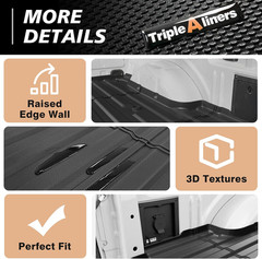 Truck Mat Compatible with 2024-2026 Ford F150 & Lightning 5.5FT Accessories, Tru