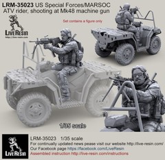 Live Resin 1/35 LRM-35023 US Special Forces ATV Rider, Mk48 Machine Gun Shooting