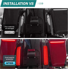 Rear Fender Fascia Extension Fit for Harley Touring Mudguard with LED Turn Signa