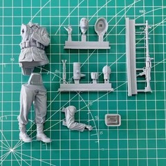 1/16 Scale Die-Cast Resin Figure Model Kit German Half Track Gunner Unassembl…