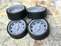 1/24 Scale: 24-Inch “C1” Wheels And Tires; Resin;1/25