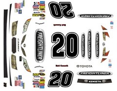 #20 Matt Kenseth Freightliner Toyota 2014-2017 1/24th – 1/25th Scale Decals