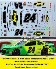 NASCAR DECAL #24 CITY CHEVROLET 2019 CHEVROLET WILLIAM BYRON 1/24 DECAL