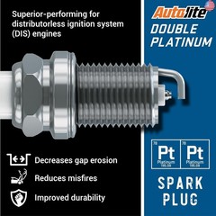 Autolite APP5683 Double Platinum Automotive Replacement Spark Plugs (4 Pack)