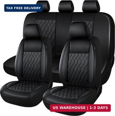 CAROMOP Faux Leather Car Seat Covers Full Set,Luxury and Comfortable Covers for