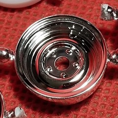 Chrome Reverse Wheels 1932 Ford Convertible 1:24 Scale Model Car Part Monogram