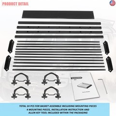DNA Motoring Universal Tubular Bar/Box Frame Rooftop Cargo Carrier Basket with