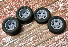 1/24 Scale: 15-inch “Billet Street Lites” Resin Wheels W/ Wide Rear Tires