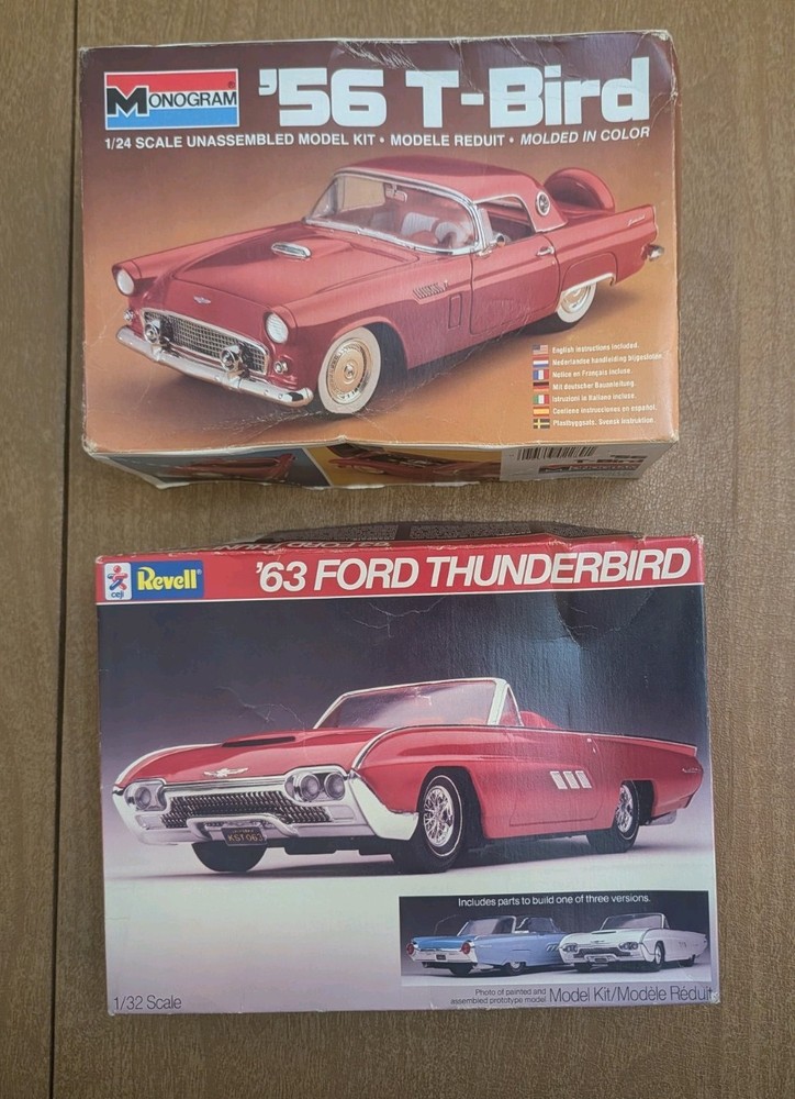 REVELL 63 FORD Thunderbird 1:32 SCALE and Monogram 56′ T-Bird
