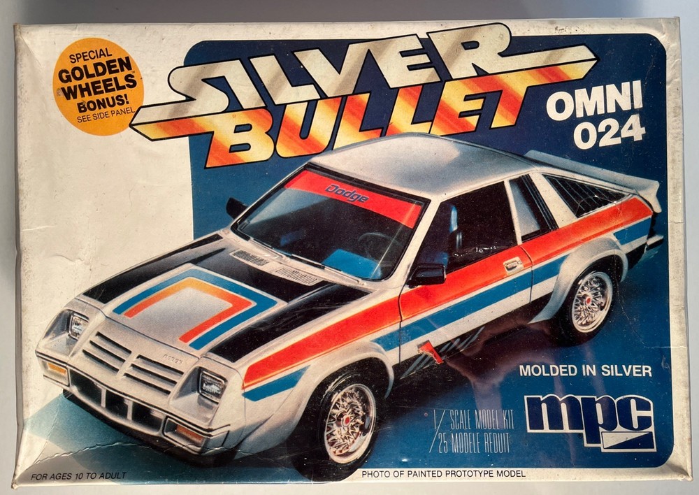 MPC 1980 Silver Bullet Dodge Omni 024 Car Model Kit 0710, 1/25,Sealed (B263)