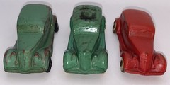 Lot 3 Rubber 1935 FORD Tudor Slantback BARR Co Promo 1/48 VG+ 4” Green Red