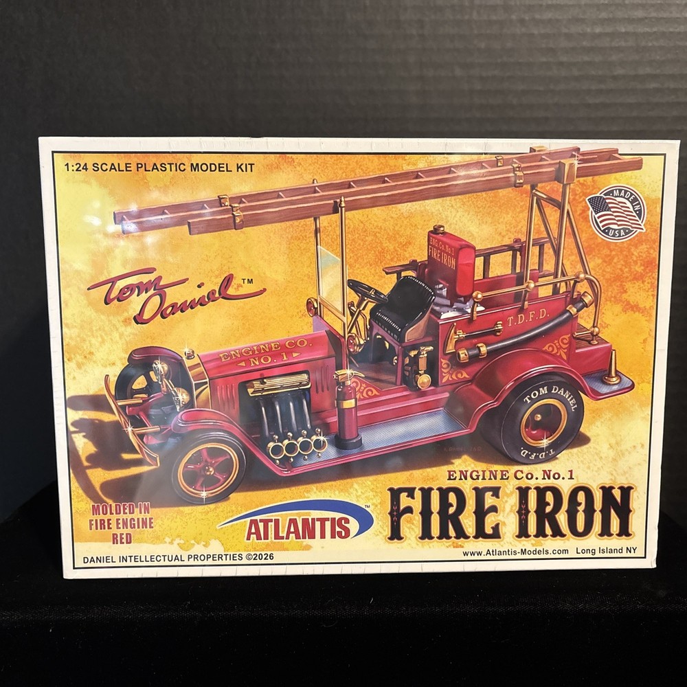 ATLANTIS M7530 TOM DANIEL-FIRE IRON FIRE TRUCK MODEL KIT-NIB-1:24 SCALE