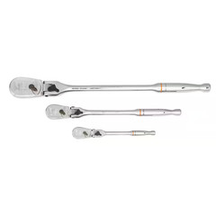 1/4 In., 3/8 In. and 1/2 In. Drive 90-Tooth Locking Flex-Head Teardrop Ratchet S
