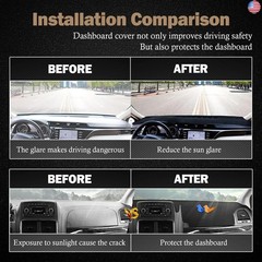 KEYOOG Dashboard Cover Dash Mat Fit for to-yota Camry 2024-2018 (with HUD