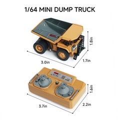 BRRRRT 1/64 RC Dump Truck,Mini Truck Toy,8-Channel Remote Control 6.5 Cm