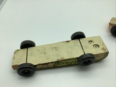 Lot of 2 Vintage Pinewood Derby Race Cars for Parts or Repair Cub Scout Free S/H