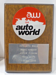 Vintage Trophy 1978 auto world Model Contest Third Place Car Division
