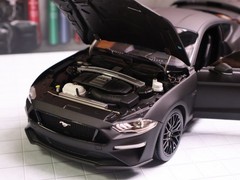 DM 1:18 Ford Mustang GT 2019 Matte Black RHD Diecast Cars Models Miniature Gifts