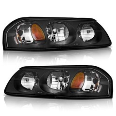 Headlights OE Replacement 1-Clear Lens I Chrome Housing I Amber Reflector