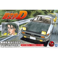 Aoshima 05957 1/24 Fujiwara Takumi AE86 Trueno Project D Specification Model Car