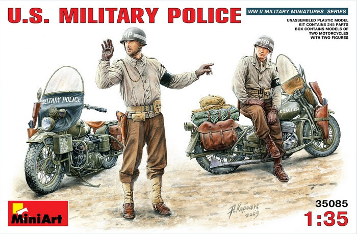 1/35 U.S. Military Police (2 motorcycles with figures) MiniArt 35085 Model kit