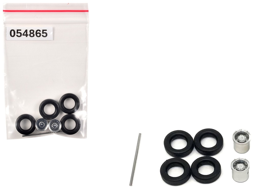 Promotex 054865BK 1/87 Rear Low Profile Wheelset Chrome (HO) Plastic