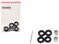 Promotex 054865BK 1/87 Rear Low Profile Wheelset Chrome (HO) Plastic