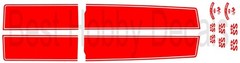 1970 Chevrolet Chevelle RED Hood & Trunk Stripes 1/24th Scale Waterslide Decals