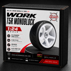 1:24 Work T5R Monoblock 18″ Wheels & Tires for JDM Nissan Toyota Honda Mazda BMW
