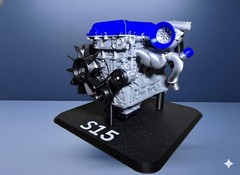 Nissan S15 SR20DET Engine Model 3D Printed Vroom Vroom