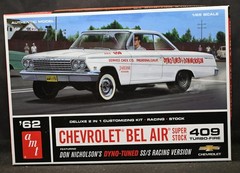 AMT 1962 Chevy Bel Air SS 409 Don Nicholson 1:25 Model Kit Sealed Bags #1135