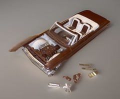 AMT 1:25 Scale Original 1964 Ford Galaxie 500XL Built Plastic Model Car W/Lights