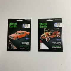 Metal Earth 1965 Ford Mustang (Red) 1:52 AND 1908 Ford Model T 1:37 Steel Kits