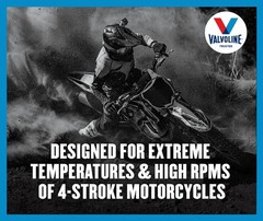 Valvoline 4-Stroke Motorcycle SAE 20W-50 Motor Oil 1 QT (Pack of 4)
