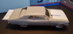 Resin Rear Spoiler & Stinger Hood Combo for ’72*/69 Nova AMT*/Revell 1/25.