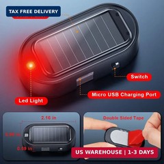 ELECTOP Car Solar Power Simulated Dummy Alarm, Anti-Theft LED Flashing Security,
