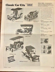 Vintage Gabriel 1:20 “Henry’s Unforgettable” 1909 Model T Touring Metal Auto Kit