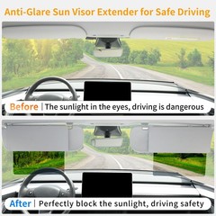 Uxcer Polarized Sun Visor Extender UV400 PC Lens Gray Sunshade Blocker