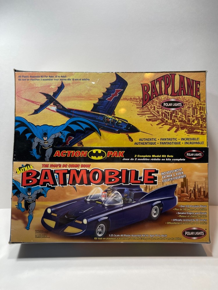 Polar Lights Batman Action Pack 2 Batplane & Batmobile Model Set 06908 !FS!NIB