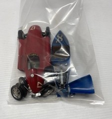 Vintage Plastic Merit Built Model Kit Racing Car Missing Wheel Blue 20s Race Car