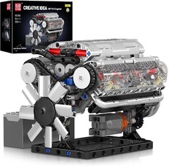 Interactive V8 Engine Model – DIY Building Kit with Moving Parts for Ages 14+