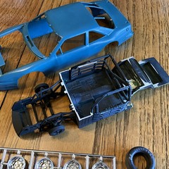 Built Model Car, 1990 Monogram Stock Car STARTED, INCOMPLETE, MODIFIED For Parts