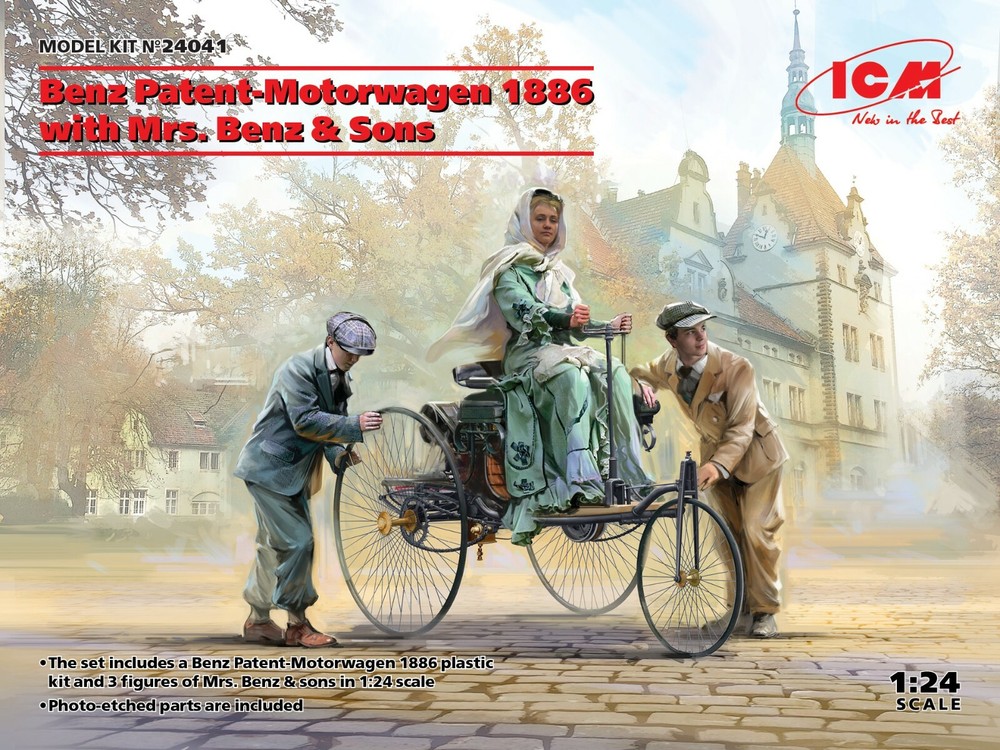 Benz Patent-Motorwagen 1886 with Mrs. Benz & Sons (Plastic model) 1/24 ICM 24041