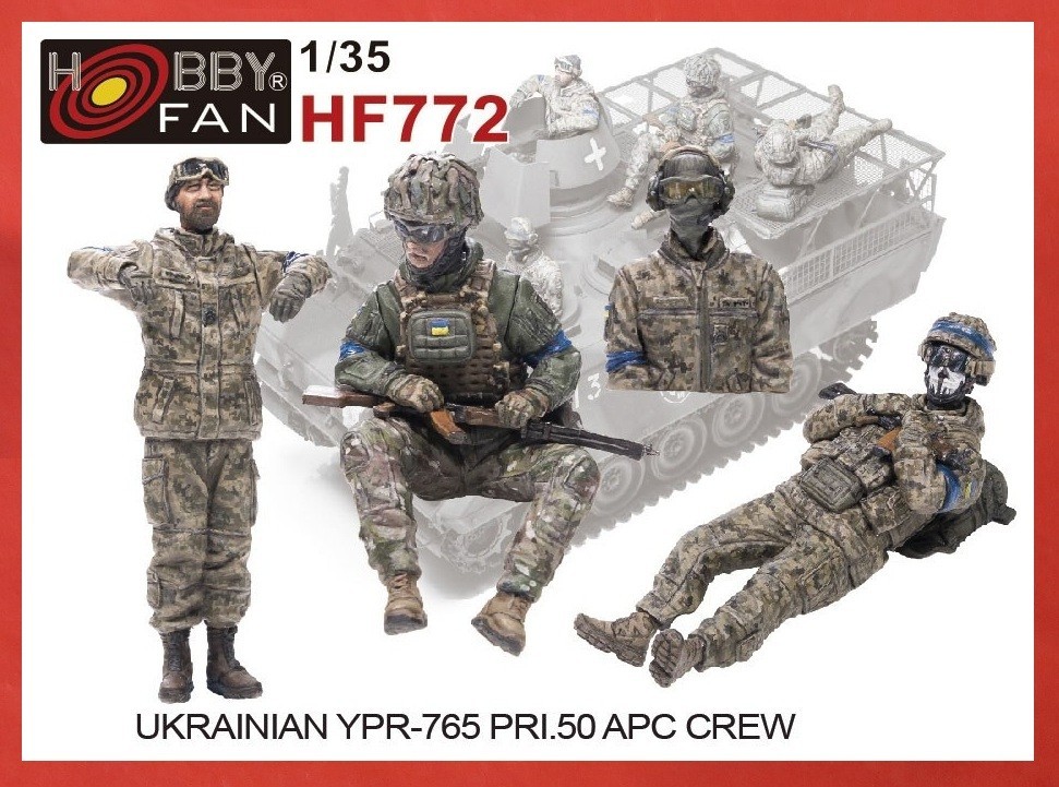 Hobby Fan HF772 1-35 Ukranian YPR-765 PRI.50 APC Crew – 4 Figs Set – USA Stock