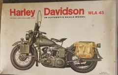 US Army HARLEY DAVIDSON WLA-45 ESCI 1:9 WWII MOTORCYCLE MODEL KIT #7002