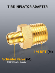 2-Pack 1/4” Female NPT Air Chuck with Clip, Locking Closed Ball Tire Chuck with