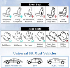 Car Seat Covers Front Seats, Nappa Leather Black&Purple Car Seat Cover, Automoti