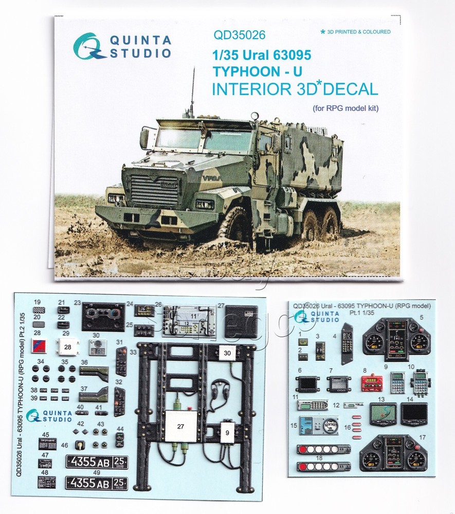 QD35026 Quinta Studio 1:35 Ural 63095 TYPHOON-U Interior 3D Decal – RPG-model