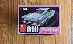 AMT 1:43 scale PLASTIC KIT 1969 FORD TORINO #M782-100 (built)